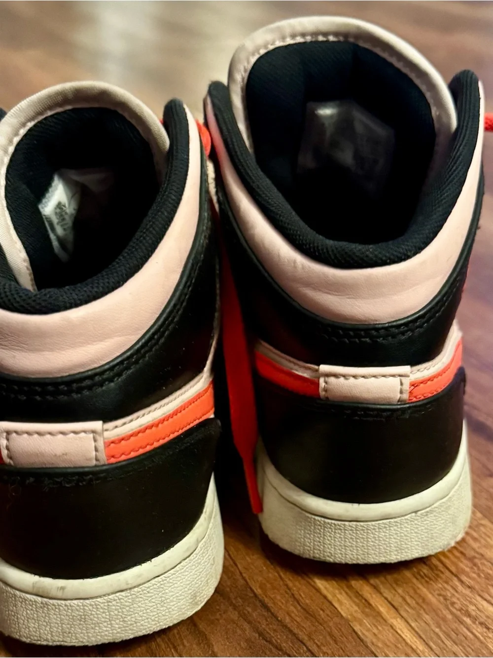 Jordan Kids High-Top Sneakers in Pink, Black & Orange